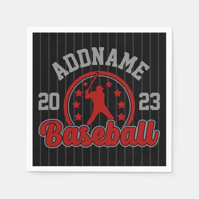 Personalised NAME Baseball Team Player Game Napkin (Front)