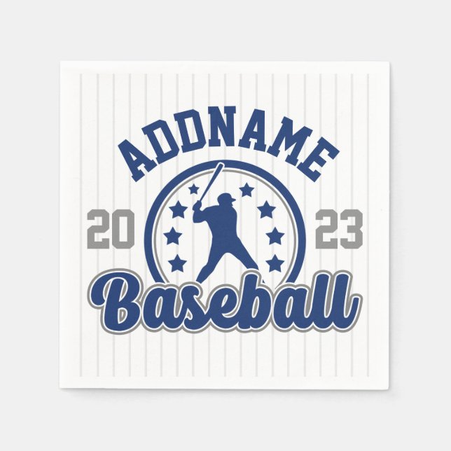 Personalised NAME Baseball Team Player Game Napkin (Front)