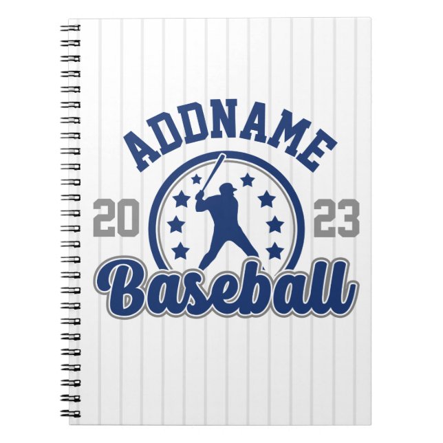 Personalised NAME Baseball Team Player Game Notebook (Front)