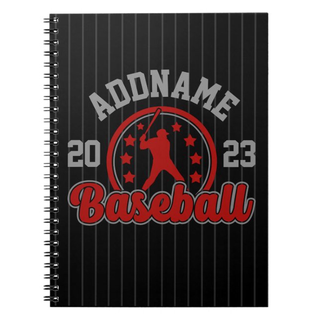 Personalised NAME Baseball Team Player Game Notebook (Front)