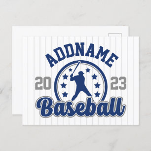 Personalised NAME Baseball Team Player Game Postcard