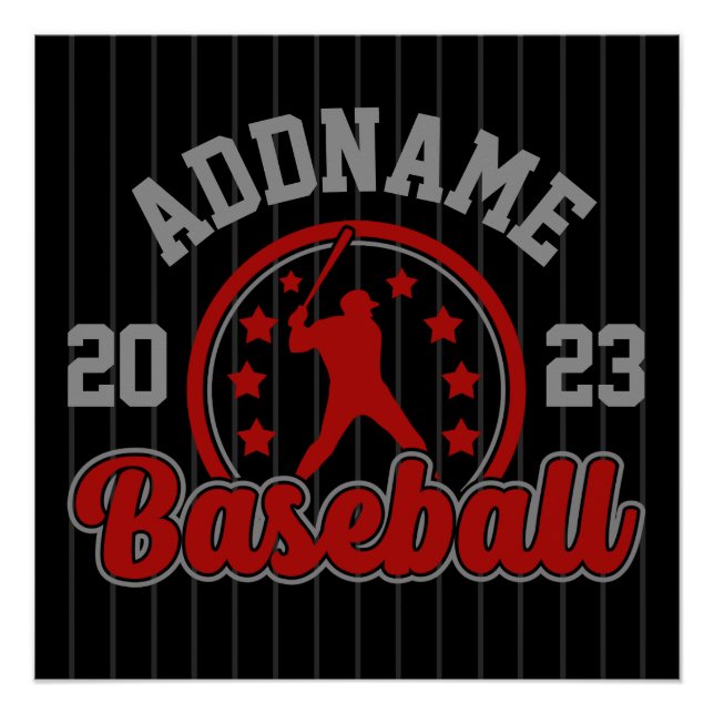 Personalised NAME Baseball Team Player Game Poster (Front)