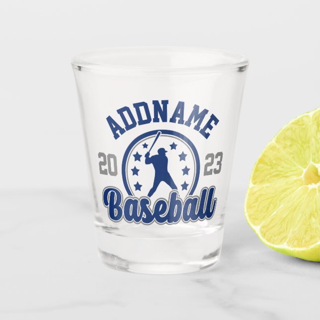 Personalised NAME Baseball Team Player Game Shot Glass (Front)