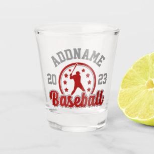 Personalised NAME Baseball Team Player Game Shot Glass