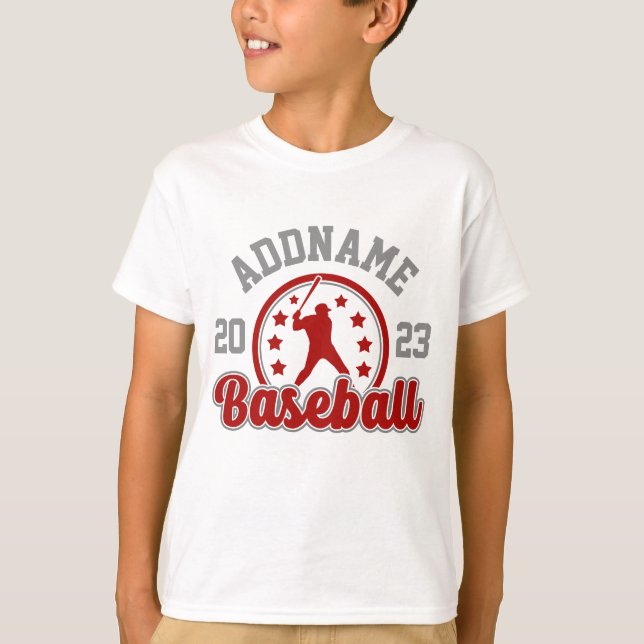 Personalised NAME Baseball Team Player Game T-Shirt (Front)
