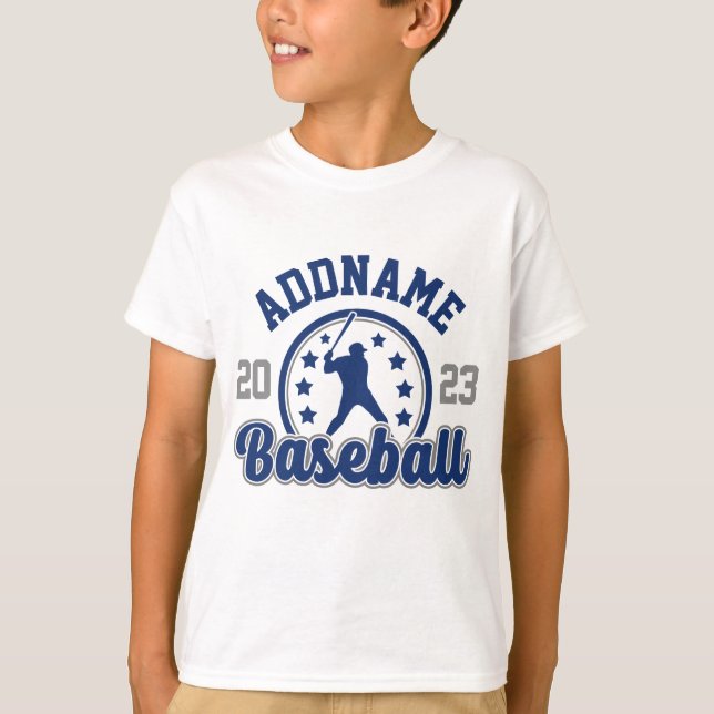 Personalised NAME Baseball Team Player Game T-Shirt (Front)