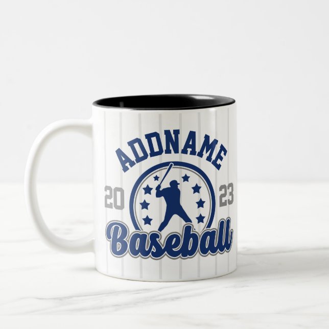 Personalised NAME Baseball Team Player Game Two-Tone Coffee Mug (Left)