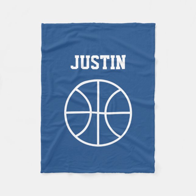 Personalised name basketball fleece blanket (Front)