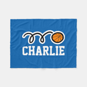 Personalised name basketball fleece blankets