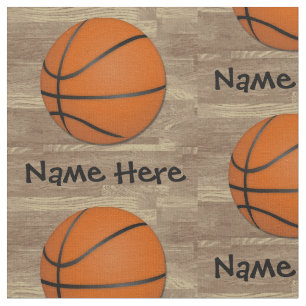 Personalised Name Basketball Orange/Brown Fabric