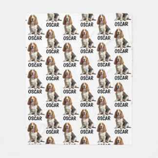 Personalised Name Basset Hound Fleece Blanket