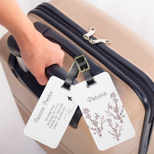 Personalised Name Beautiful Cherry Blossoms Pink Luggage Tag