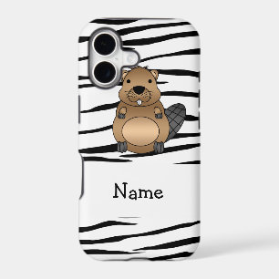 Personalised name beaver zebra stripes