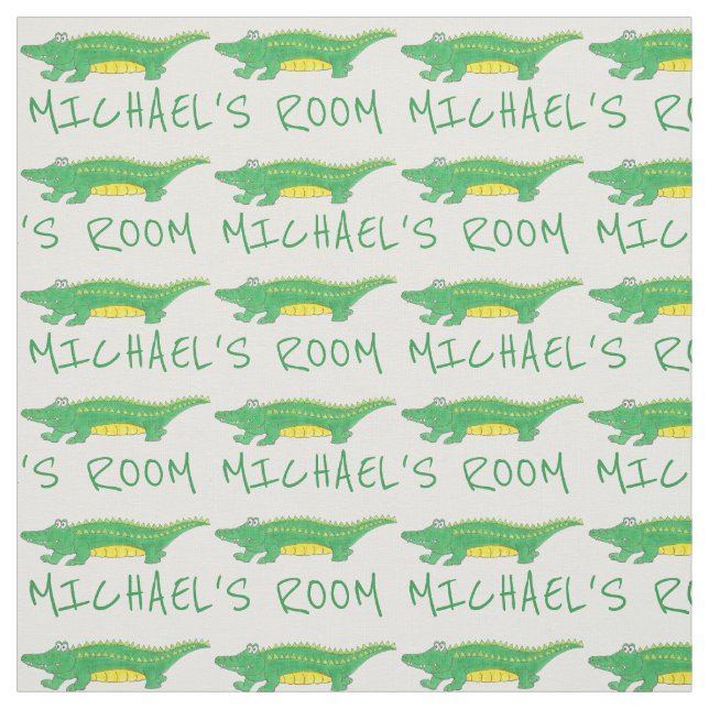 Personalised Name Bedroom Croc Alligator Gator Fabric (Swatch)