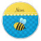 Personalised name bee sky blue circles