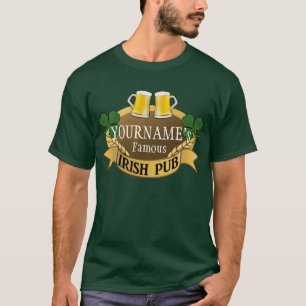Personalised Name Beer Irish Pub St Patrick's Day T-Shirt