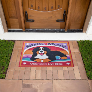 Personalised Name Bernese Mountain Dog Welcome Doormat