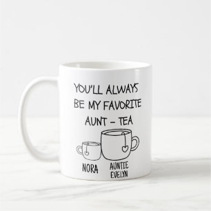 Personalised Name Best Auntie Aunt-tea Funny Coffee Mug