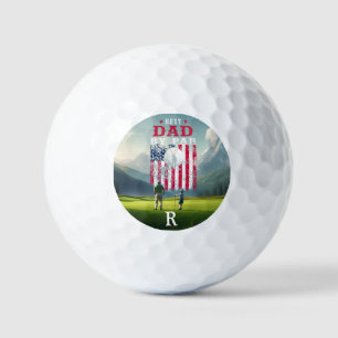 Personalised Name Best Dad By Par Golf Balls