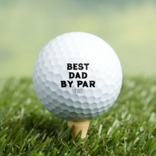 Personalised Name Best Dad By Par Golf Balls