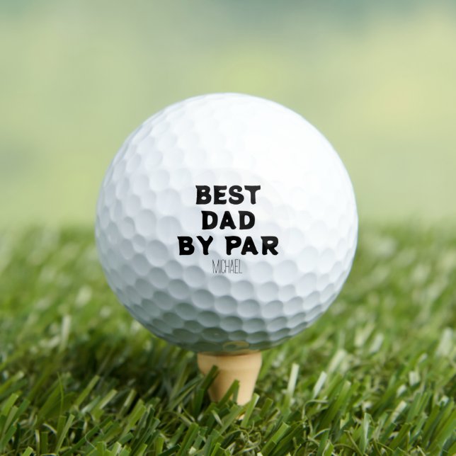 Personalised Name Best Dad By Par Golf Balls (Insitu Tee)