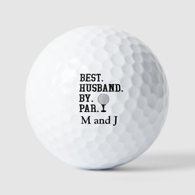 Personalised Name Best Husband By Par Golf Balls (Front)