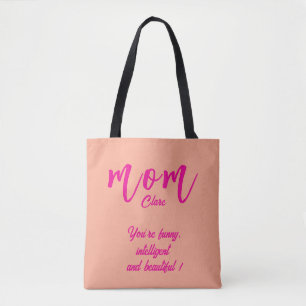 Personalised name best Mum ever  ROSE PINK Tote Bag