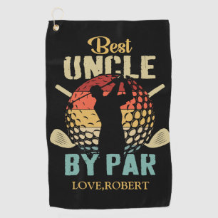 Personalised Name Best Uncle By Par Golf Towel