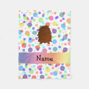 Personalised name bigfoot rainbow polka dots fleece blanket