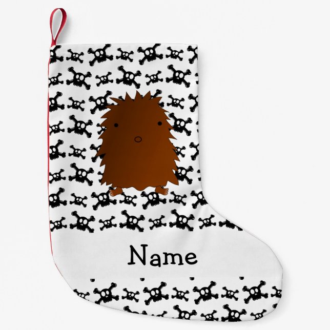 Personalised name bigfoot skulls pattern small christmas stocking (Front)