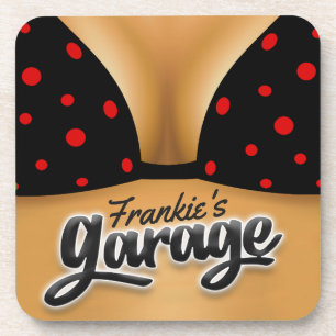 Personalised NAME Bikini Babe Girl Man Cave Garage Coaster