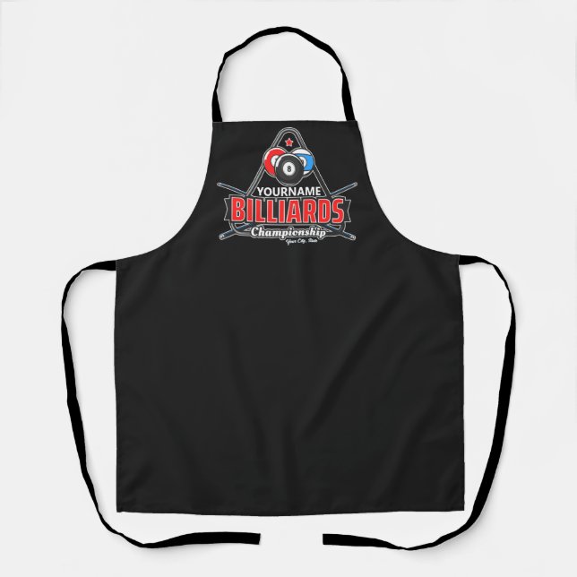Personalised NAME Billiards 8 Ball Pool Cue Rack Apron (Front)