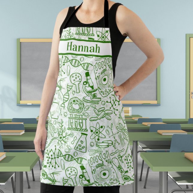Personalised Name Biology Doodle Theme Apron (Creator Uploaded)