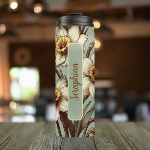 Personalised Name Birth Flower December 16 oz Thermal Tumbler