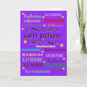 Personalised Name birthday Card- multiple Card