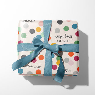 Personalised Name | Birthday Confetti Wrapping Paper