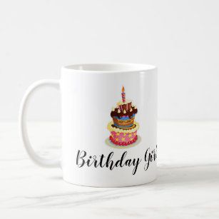 Personalised name birthday girl mug