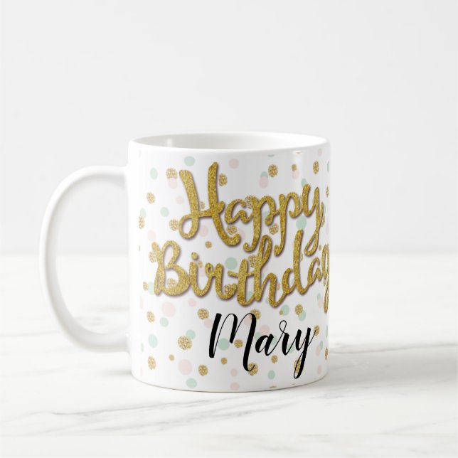 Personalised name birthday girl mug (Left)