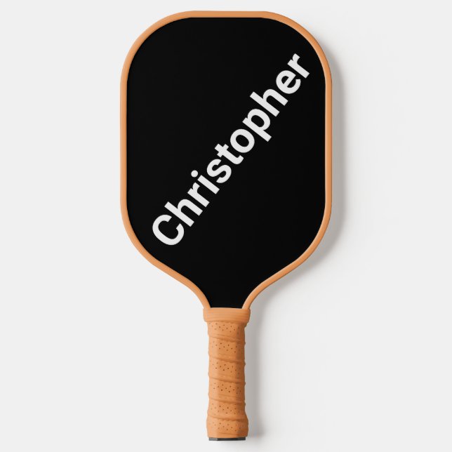 Personalised Name Black and White Pickleball Paddle (Front)