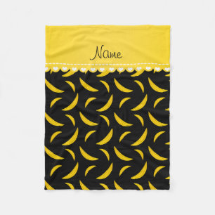 Personalised name black bananas fleece blanket