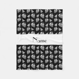 Personalised name black birthday pattern fleece blanket