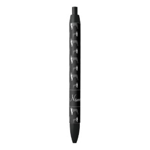 Personalised name black boston terrier ink pen