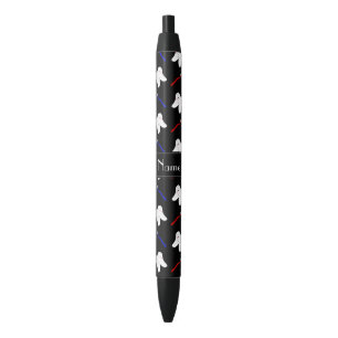 Personalised name black brushes and tooth pattern black ink pen