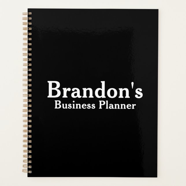 Personalised Name | Black Business Planner (Front)
