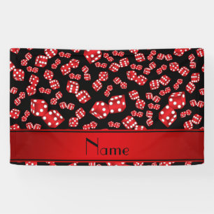 Personalised name black dice pattern banner