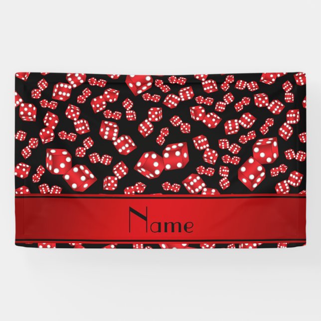 Personalised name black dice pattern banner (Horizontal)