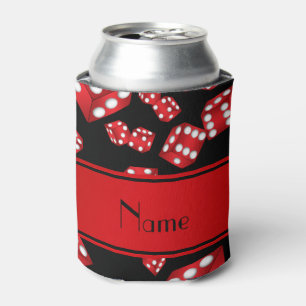 Personalised name black dice pattern can cooler