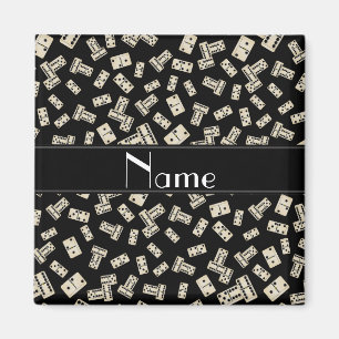 Personalised name black dominos magnet
