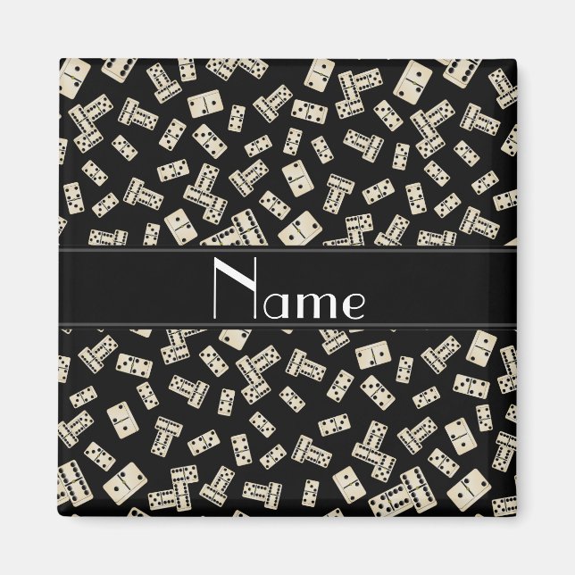 Personalised name black dominos magnet (Front)