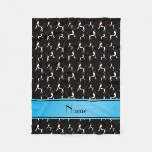 Personalised name black English Foxhounds Fleece Blanket